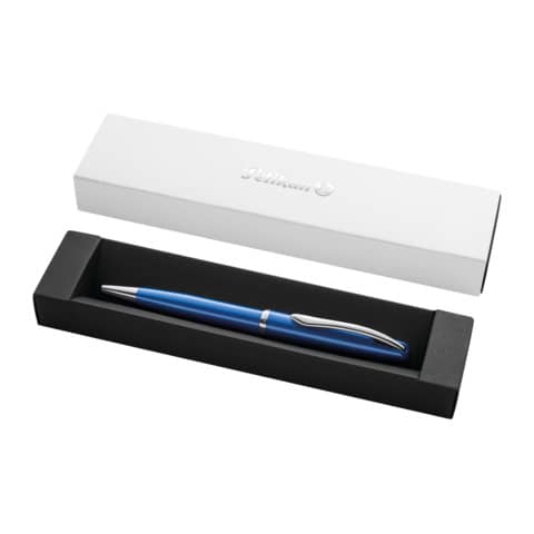 Penna a sfera Pelikan Jazz® Noble  Elegance in cofanetto regalo tratto blu fusto blu e argento - 821780